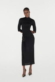 RC Long Dress With Ruffle Detail Black VQT109-JE034