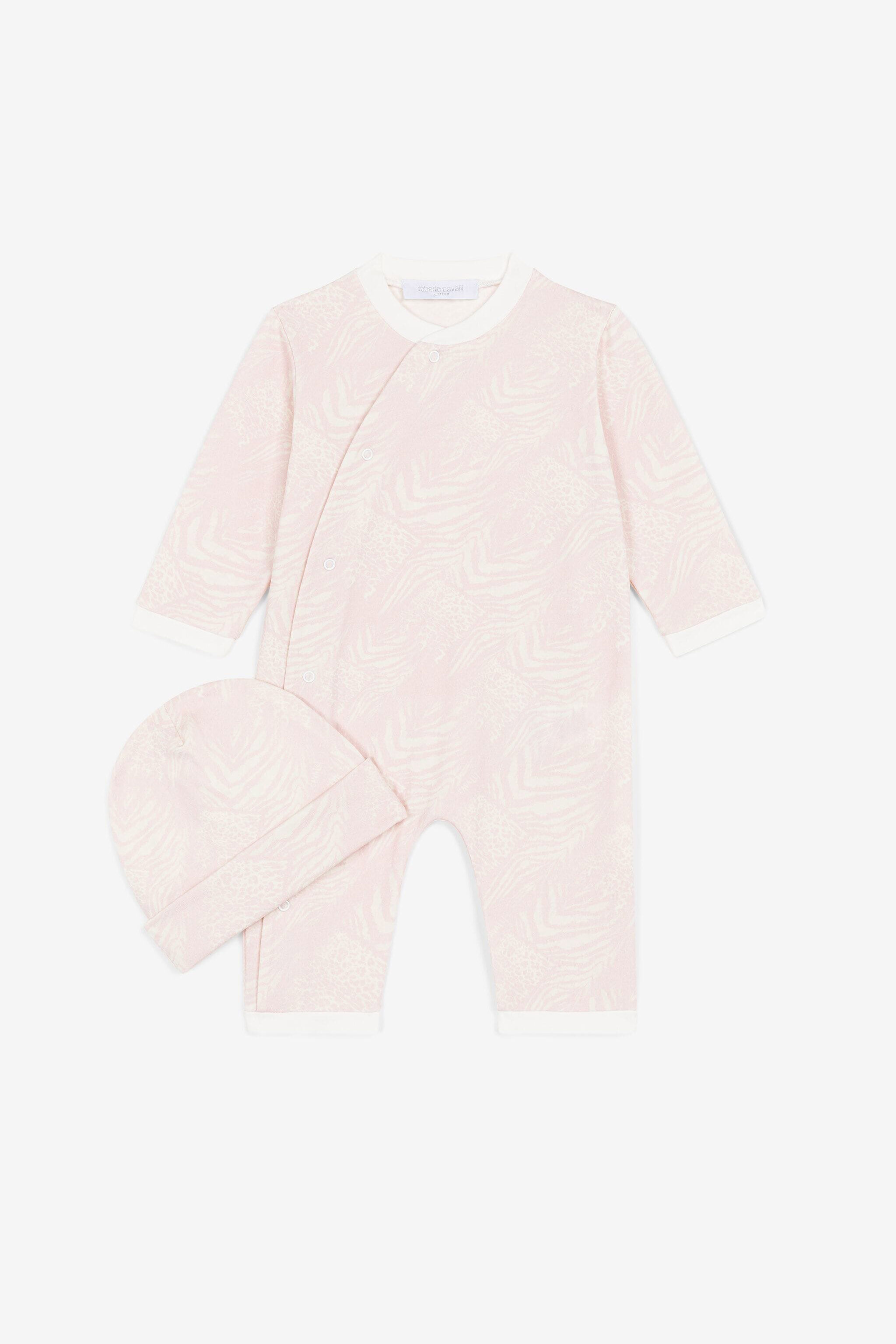 JU Animalier Patchwork-Print Babygrow Set JU Animalier Patchwork-Print Babygrow Set Pink OJT80A-JMC76