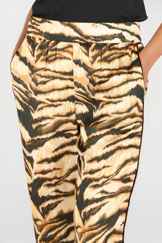 RC High-waisted tiger-print trousers RC High-waisted tiger-print trousers Marrón claro RKT210-SZH36