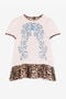 JU RC Monogram And Leopard-Print Dress JU RC Monogram And Leopard-Print Dress Pink RJT110-RJ005
