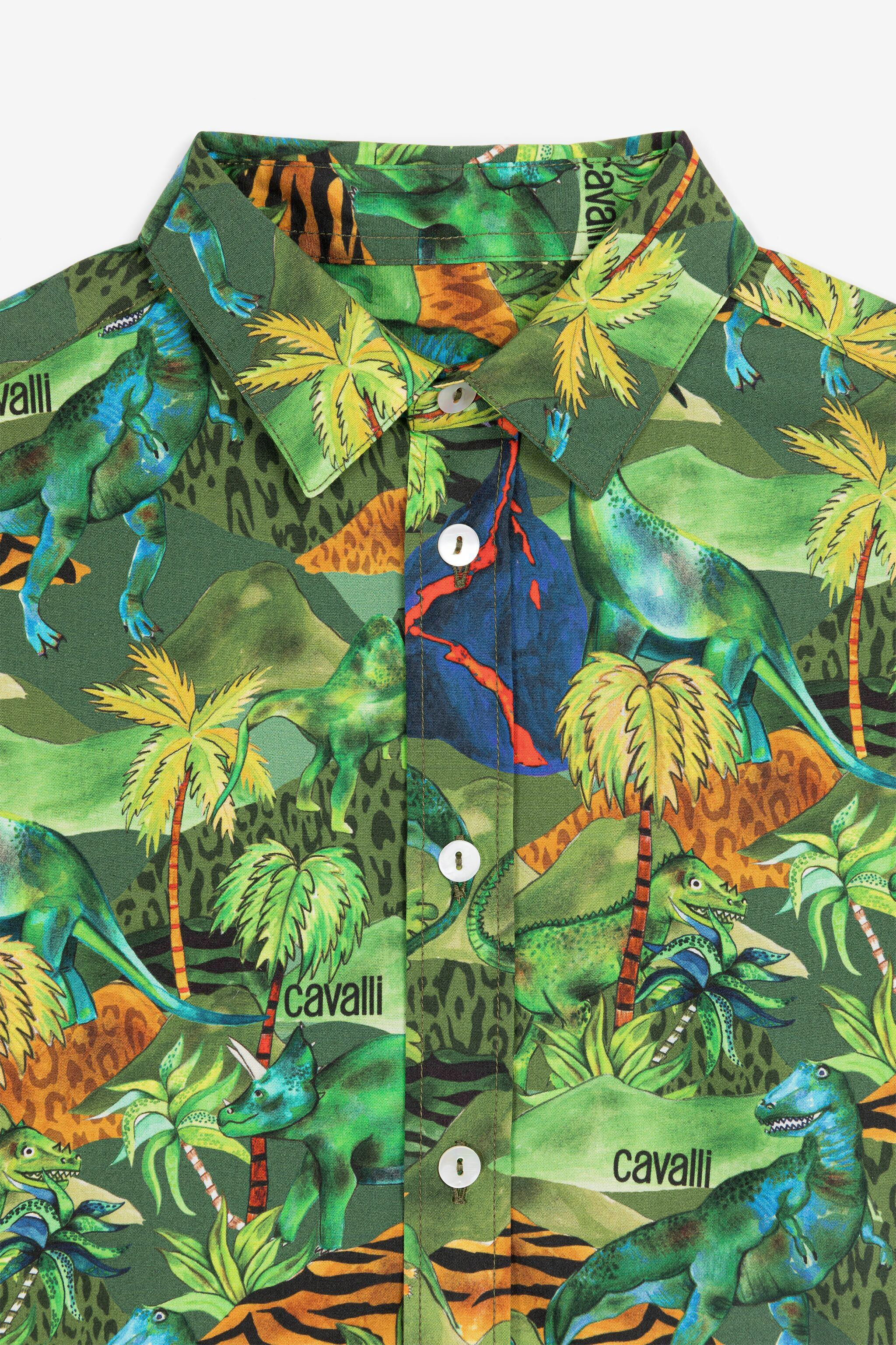 JU Chemise en coton à imprimé jungle JU Chemise en coton à imprimé jungle Vert QJT706-4FF60