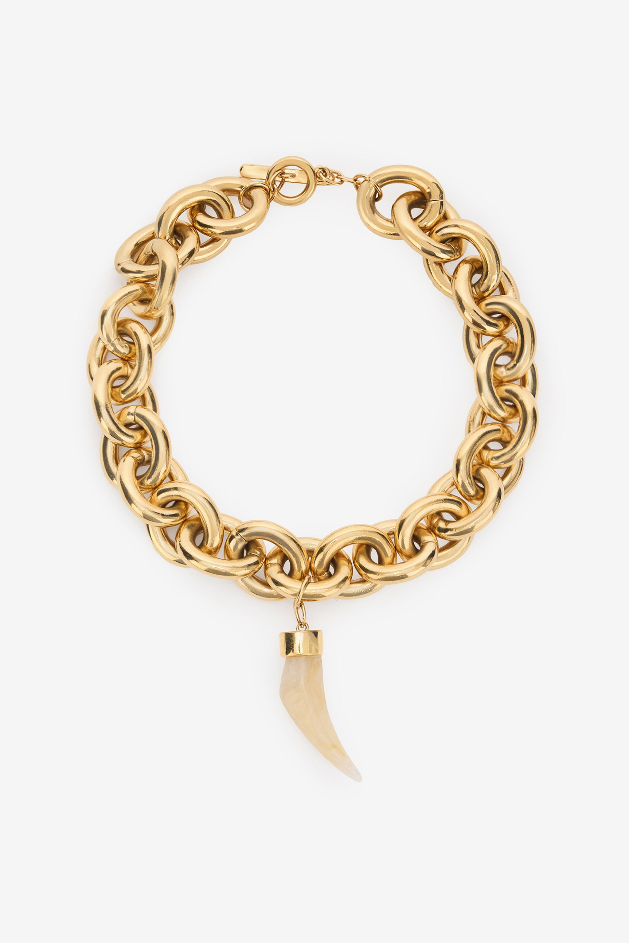 RC Necklace With Fang Charm RC Necklace With Fang Charm Gold UKG001-AM015