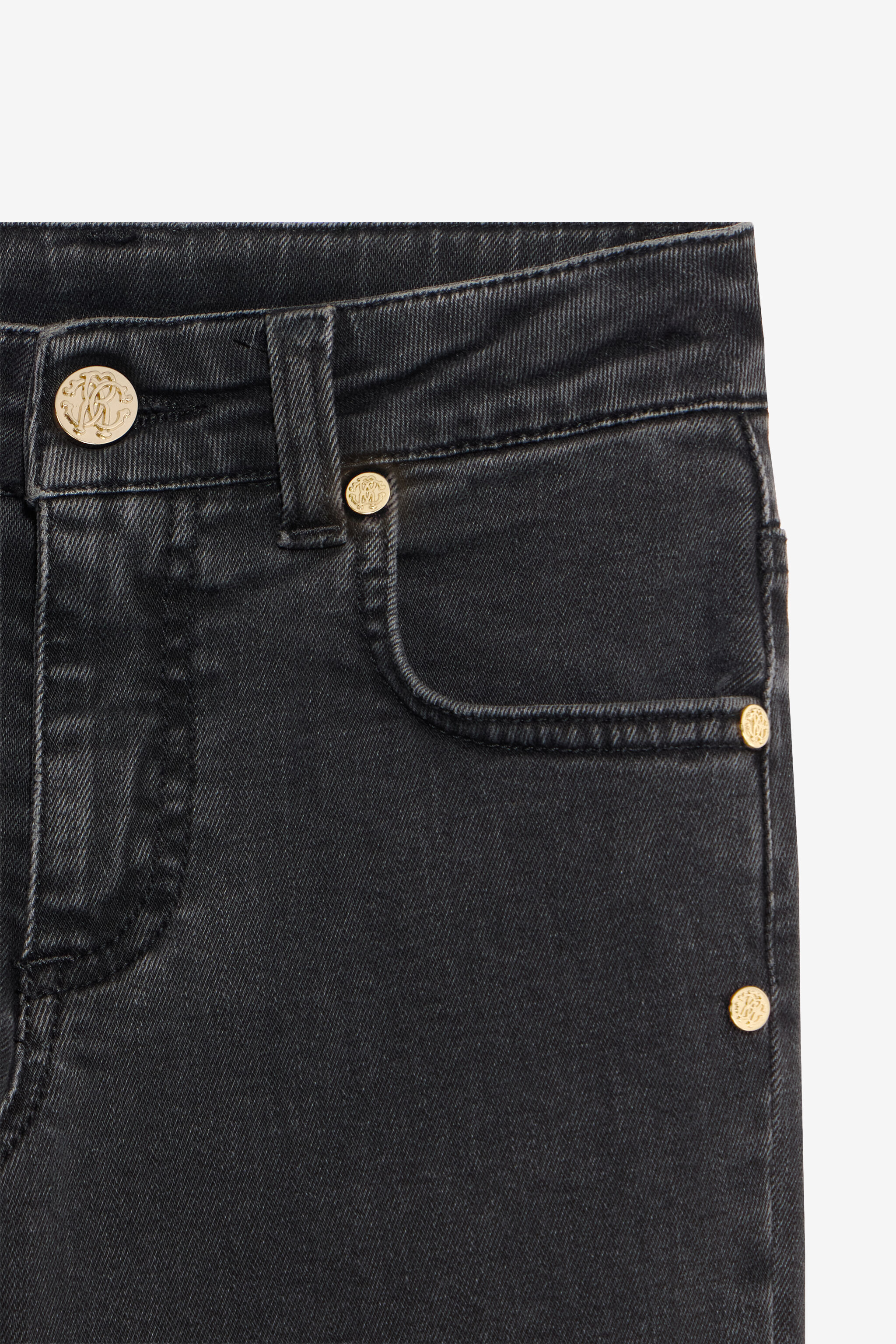 JU Ausgestellte Denim-Jeans mit goldfarbenen Details JU Ausgestellte Denim-Jeans mit goldfarbenen Details DARK BLACK XJJ20C-DN009