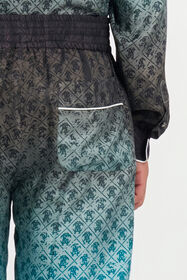 RC Monogram Print Silk Trousers ENDLESS SKY WNT266-4QS05