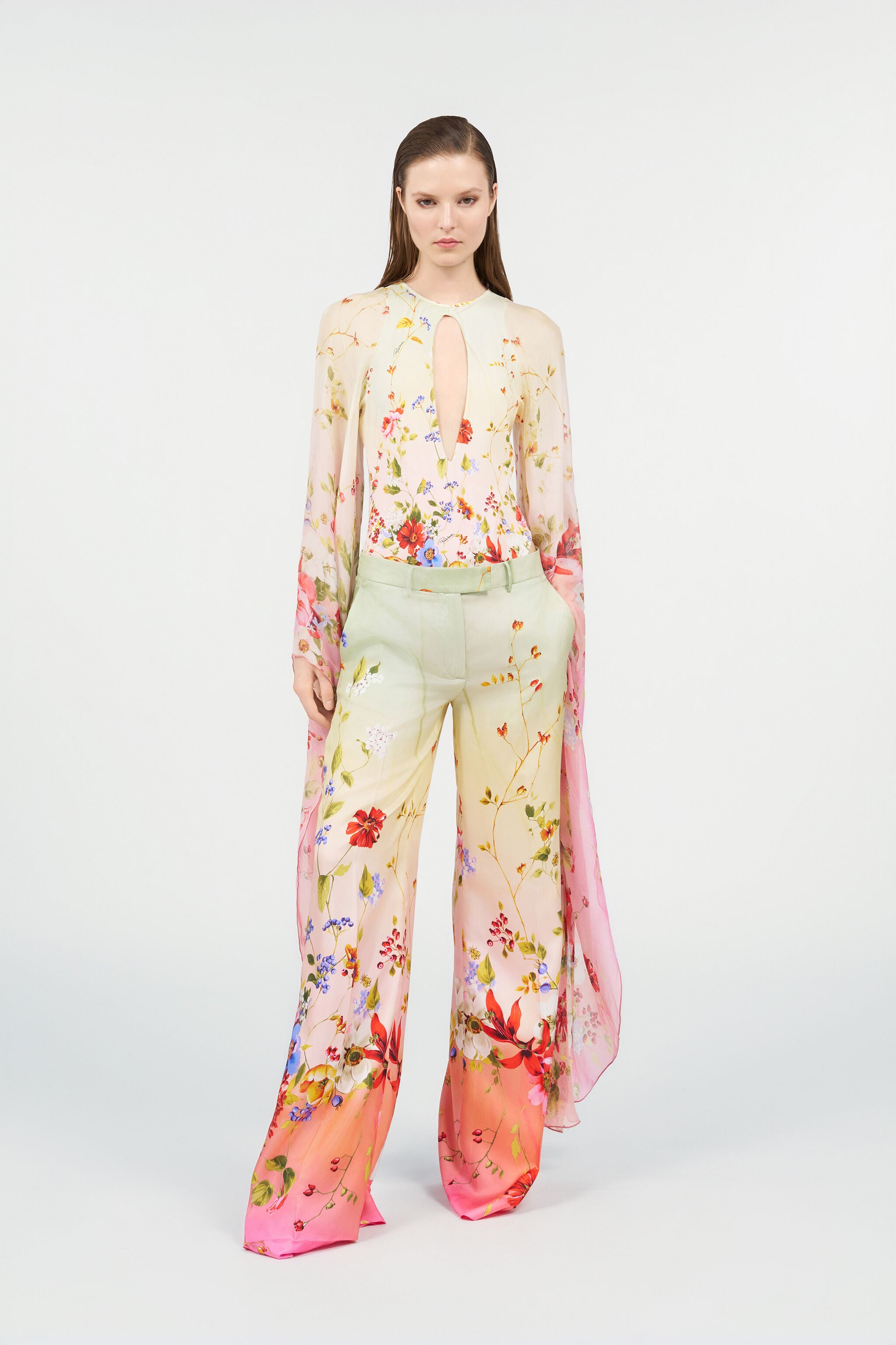 RC Pantalones De Seda Estampado Miami Flowers RC Pantalones De Seda Estampado Miami Flowers GREEN/FUCHSIA WQT201-OZR32
