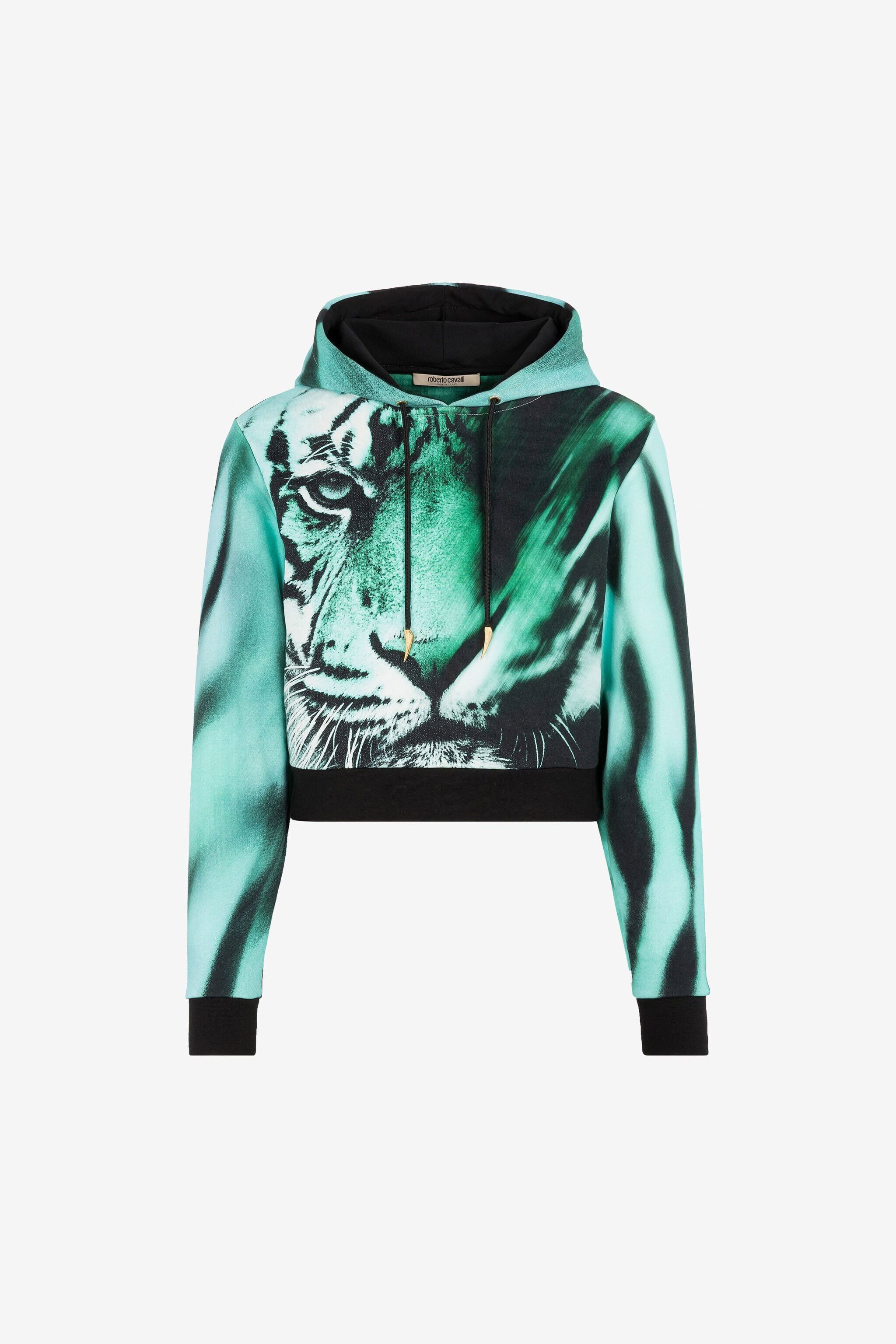 RC Tiger-Print Cotton Hoodie RC Tiger-Print Cotton Hoodie Light blue PKT68C-5OE41