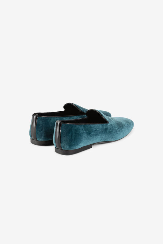 RC Mirror Snake-Embroidered Velvet Loafers RC Mirror Snake-Embroidered Velvet Loafers OTTANIO PKS001-PZA95