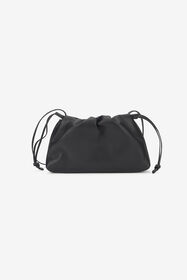 RC Borsa a spalla nera con coulisse e monogramma RC BLACK TOB00D-PN001