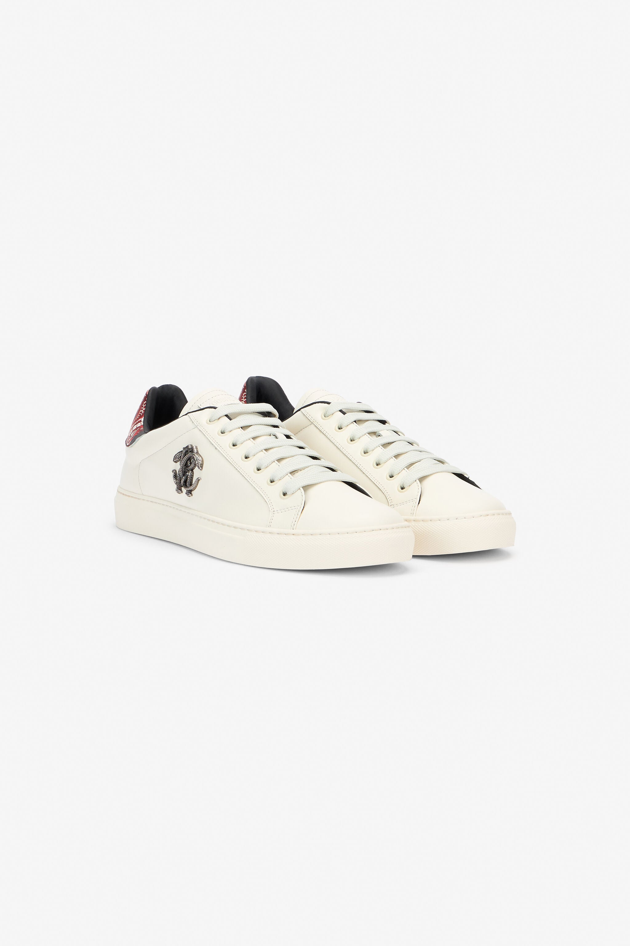 RC Elfenbeinfarbene Low Top Sneaker Aus Leder RC Elfenbeinfarbene Low Top Sneaker Aus Leder BIANCO/ST:DRAGONE SRS009-PZB15