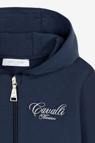 JU Hoodie mit Logo-Stickerei Dunkelblau OJT975-ISA2J