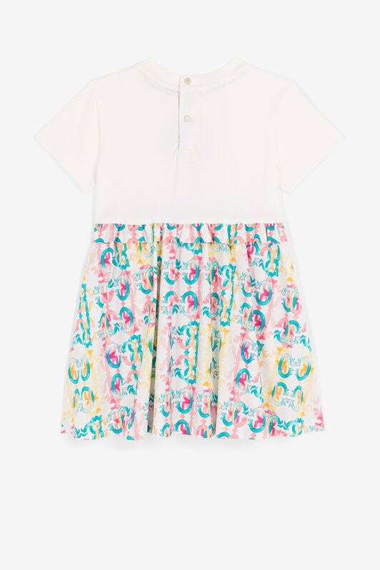 JU Colour-block monogram-print dress JU Colour-block monogram-print dress Light blue QJT141-JV025