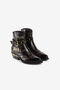 RC Studded Slogan-Print Western Boots Black PKS002-PZ085