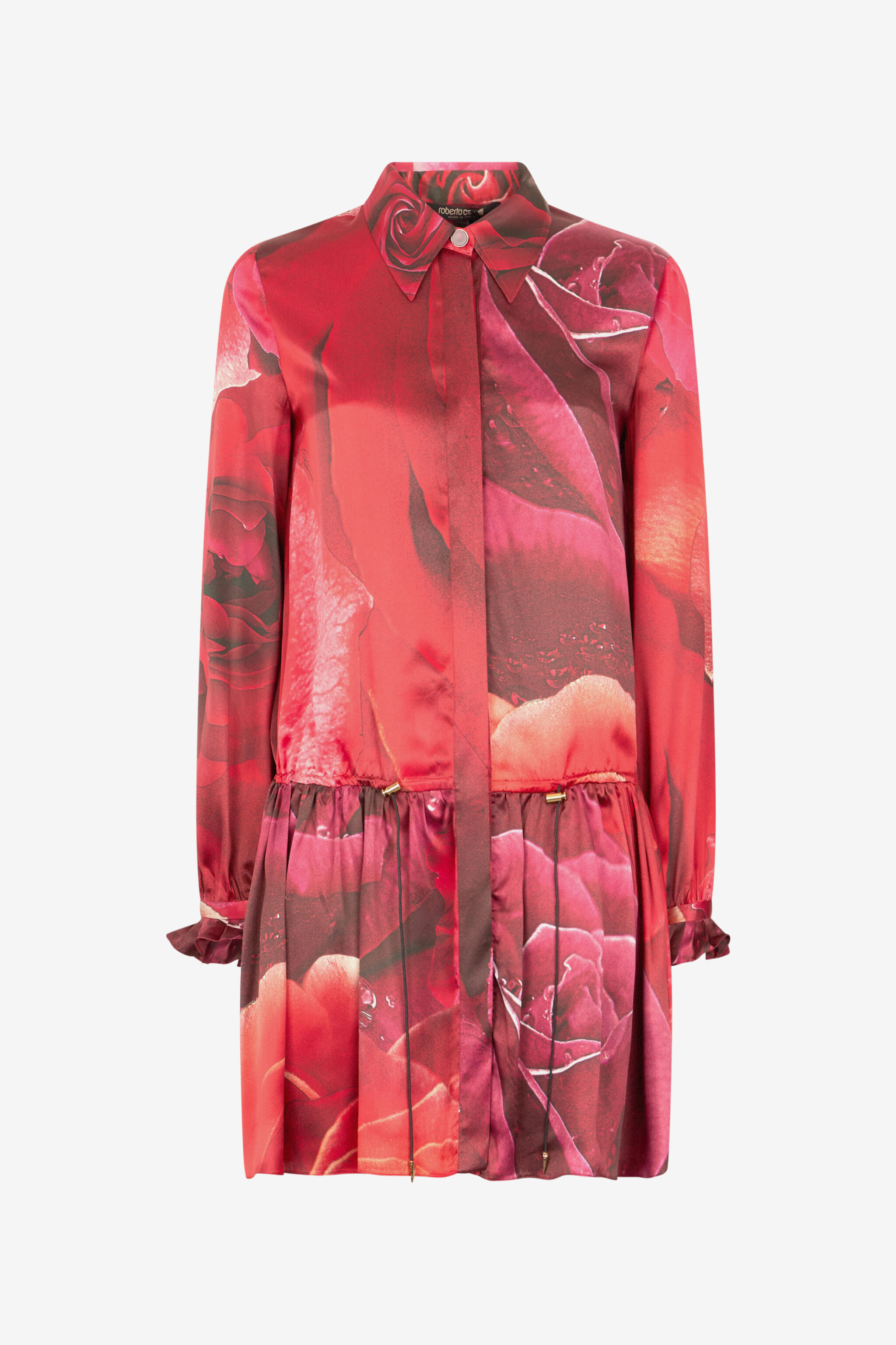 RC Mini Shirt Dress With Rose Print RC Mini Shirt Dress With Rose Print Red UKT131-RYN48