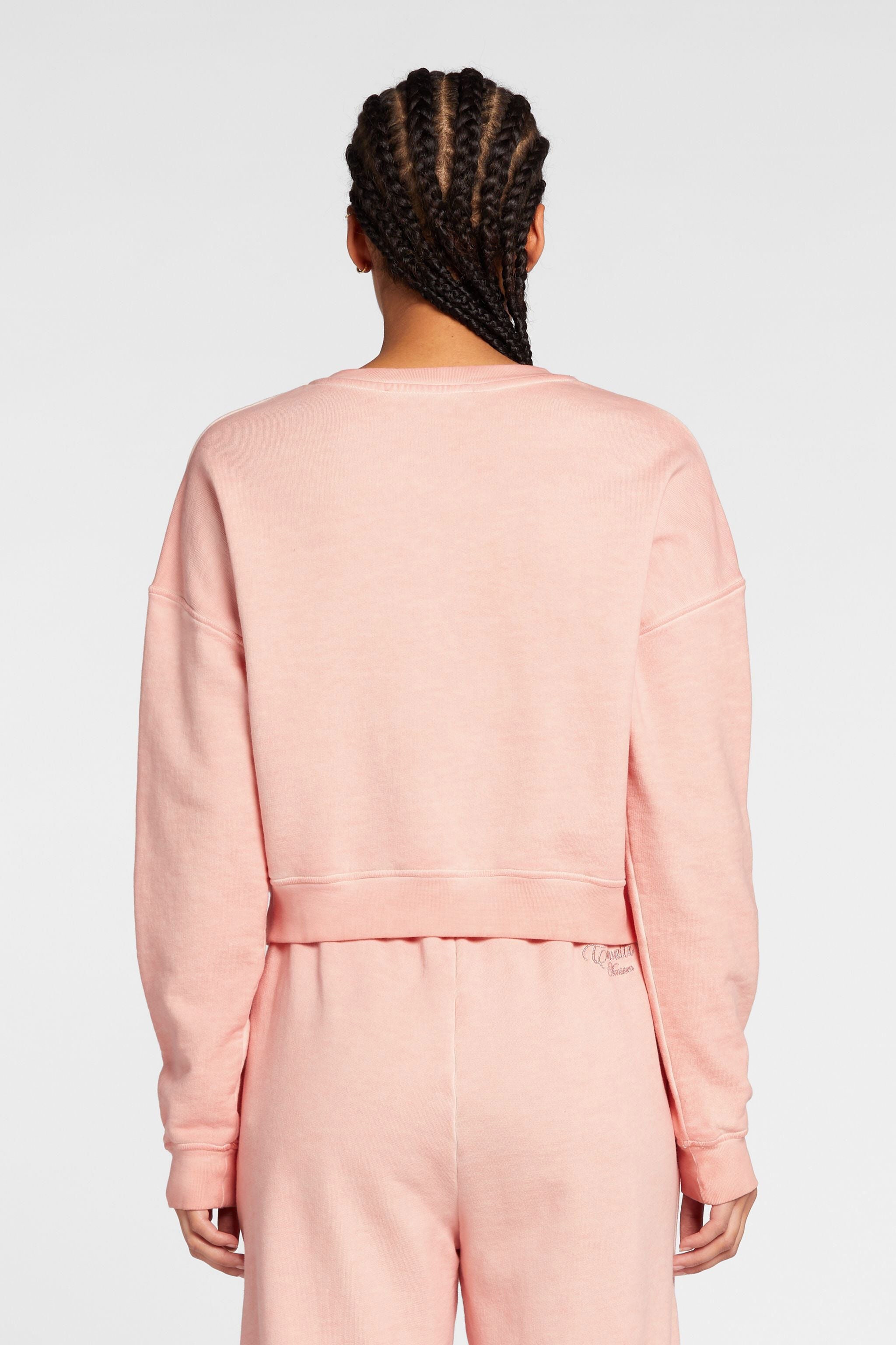 RC Logo-Embroidered Cropped Cotton Sweatshirt RC Logo-Embroidered Cropped Cotton Sweatshirt Pink OKT66A-CF050