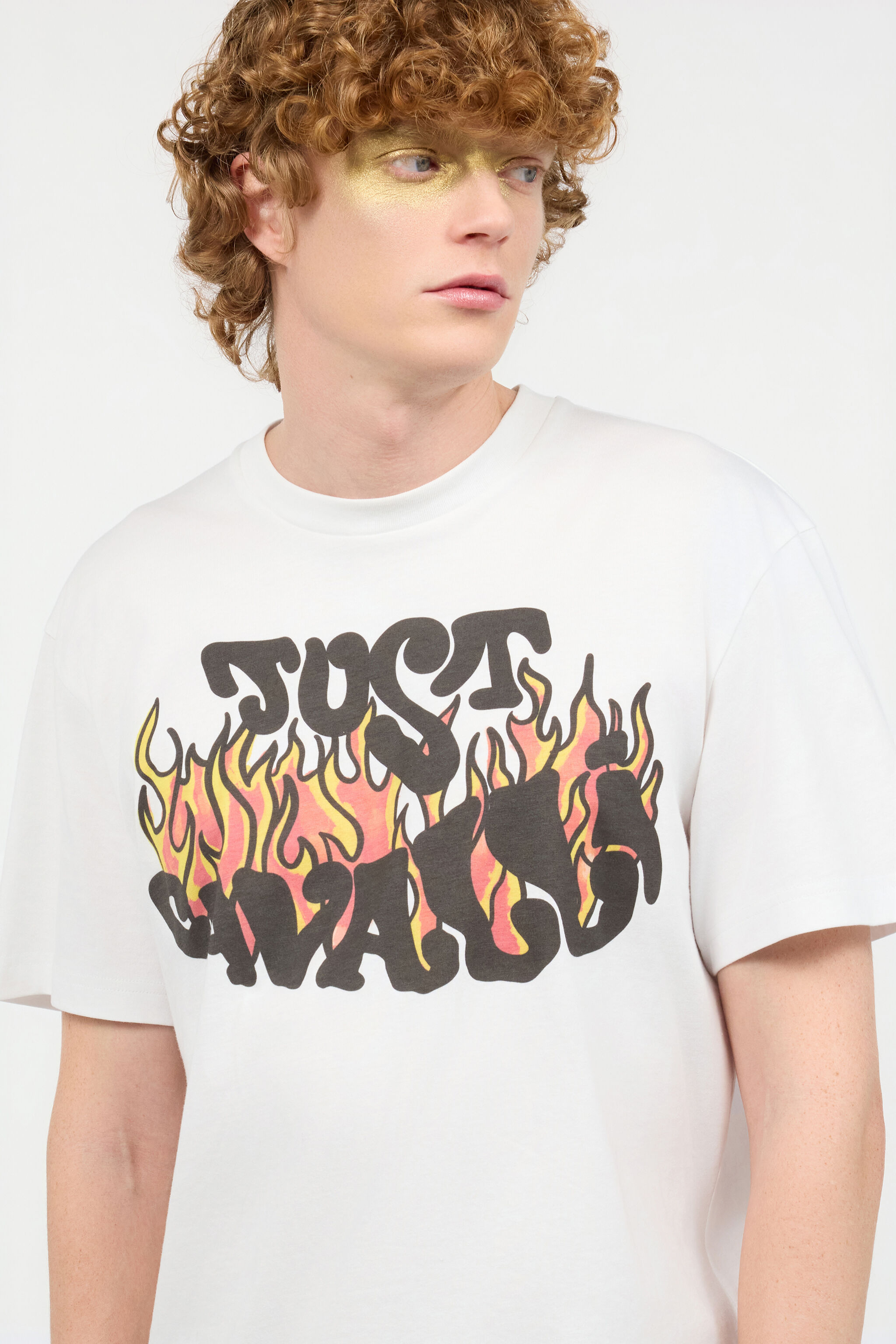 JC T-Shirt Con Stampa Frontale Logata JC T-Shirt Con Stampa Frontale Logata Bianco UFT062-UF082
