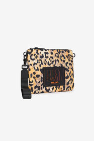 JC Pochette con stampa Leopard e laccio da polso Marron clair SFB010-SF341