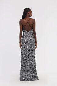 RC Slip dress with Leopard print Gray NOT10E-FXM81