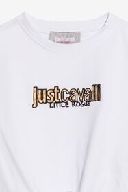 JC White Crop T-Shirt with Logo WHITE WFT63Y-JD005