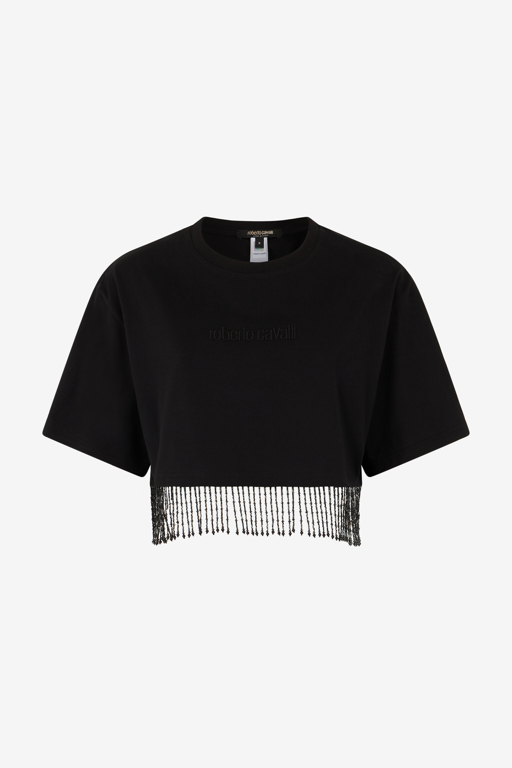 RC Crop Top With Fringing Black UKR65D-JD097