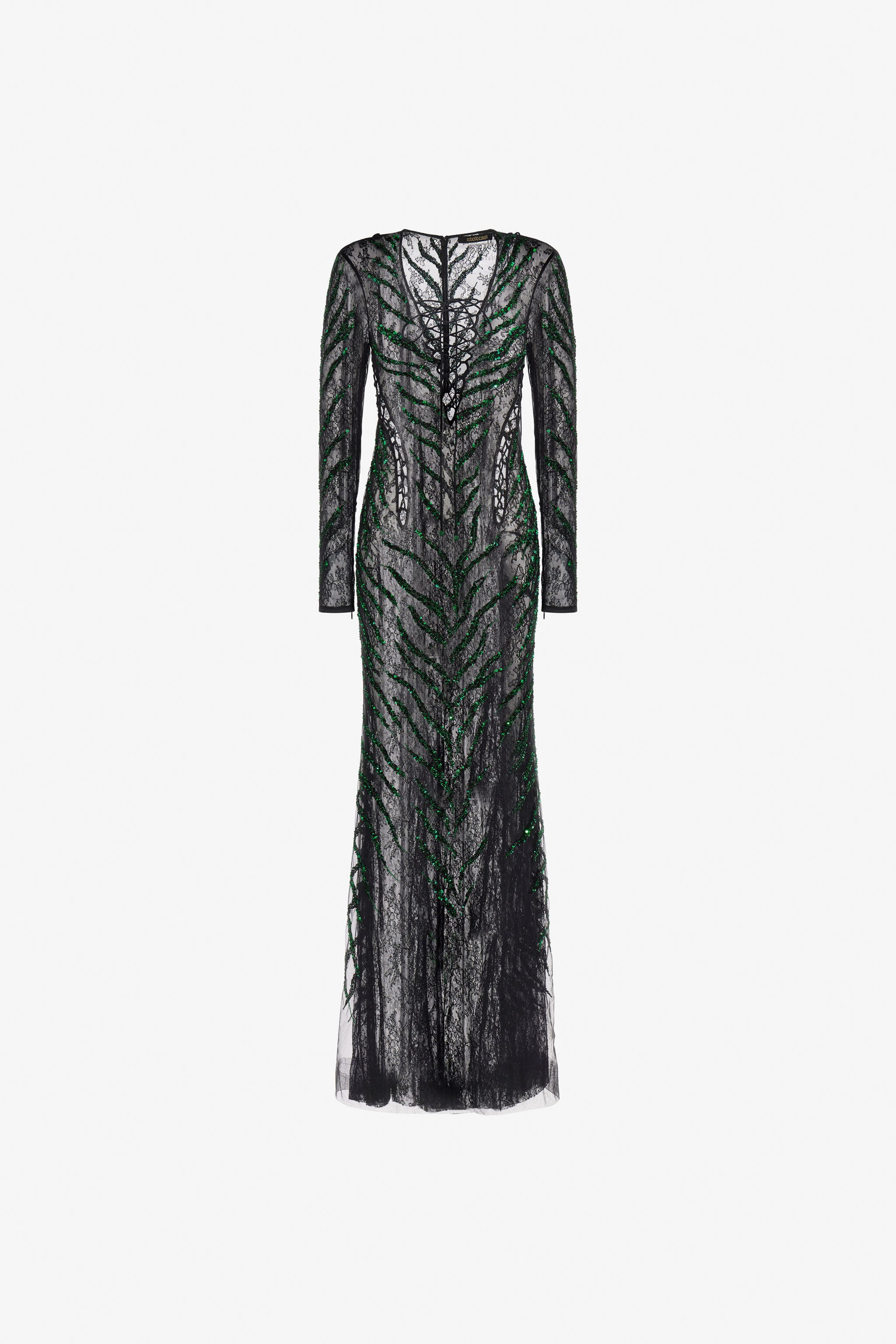 Lace Maxi Dress in Black for Women | Roberto Cavalli®