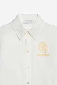 JU Chemise avec logo brodé OPTICAL WHITE WJT70M-LG018