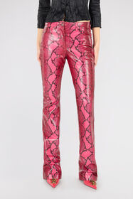 RC Pantaloni Con Stampa Pitone Effetto Lucido Fucsia UKP204-PN053