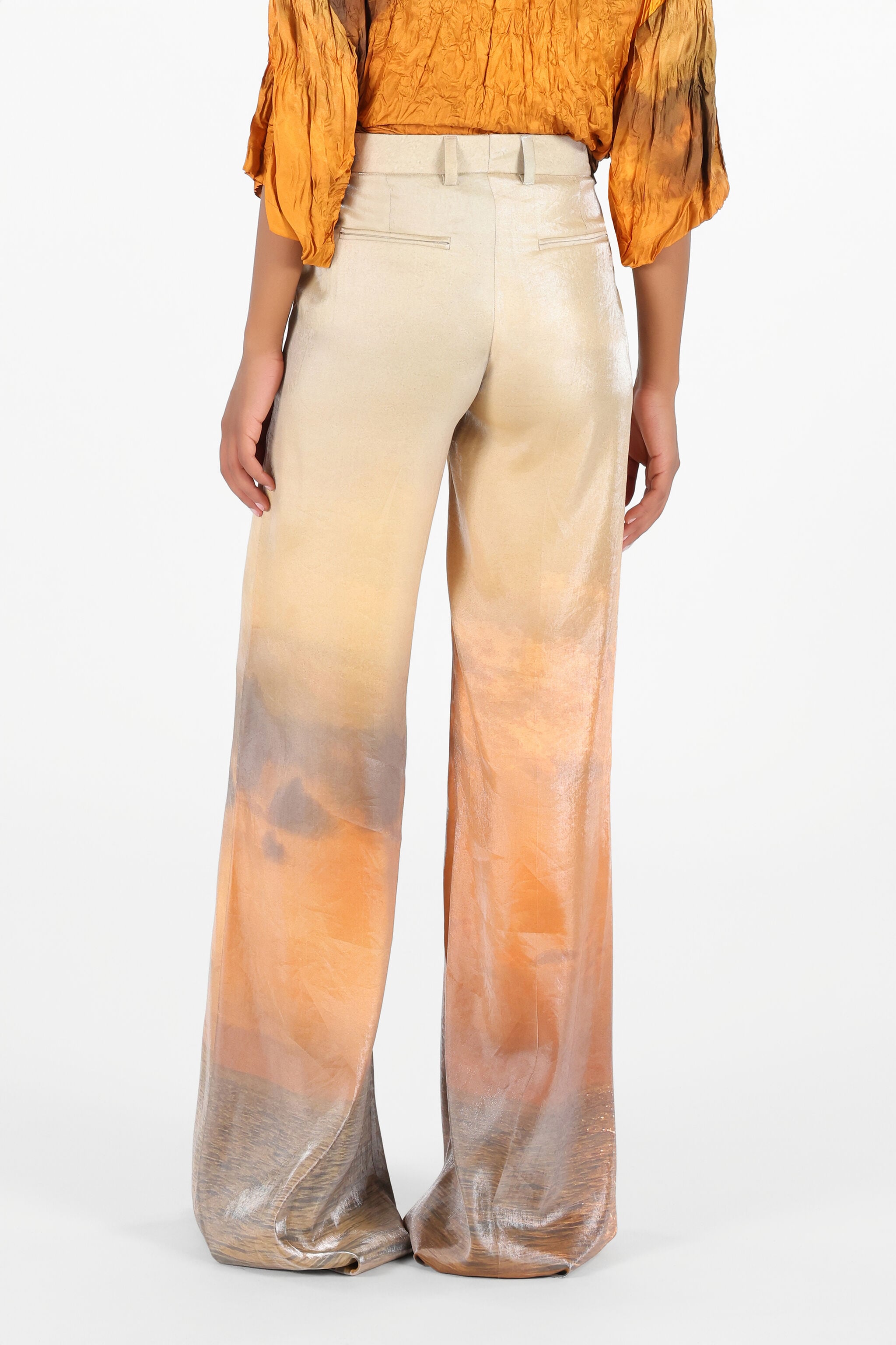 RC Sunset Print Palazzo Trousers RC Sunset Print Palazzo Trousers Orange UWT201-OQN97