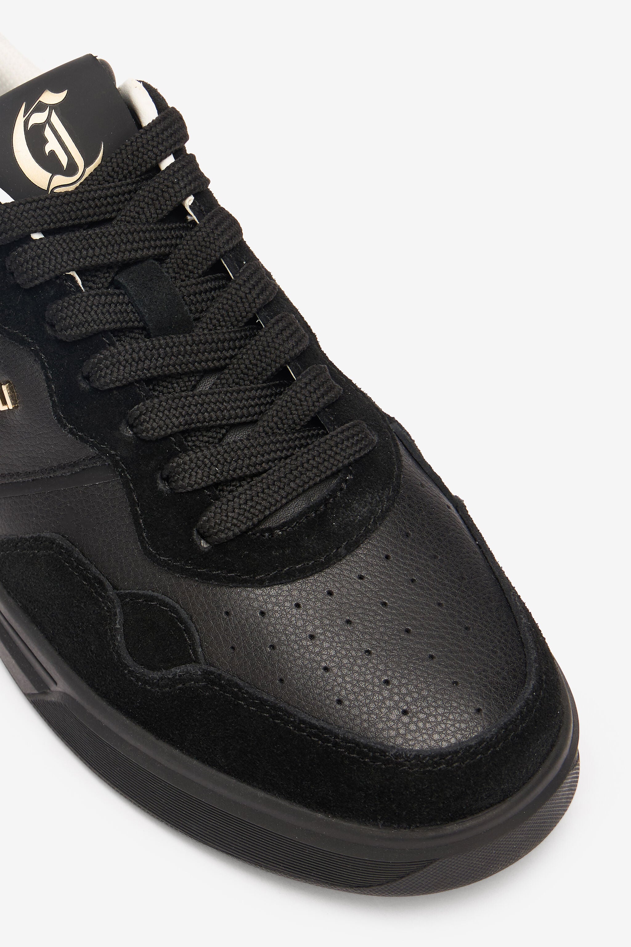 JC Lace-Up Sneakers With Monogram And Logo JC Lace-Up Sneakers With Monogram And Logo Black UFS016-UF291