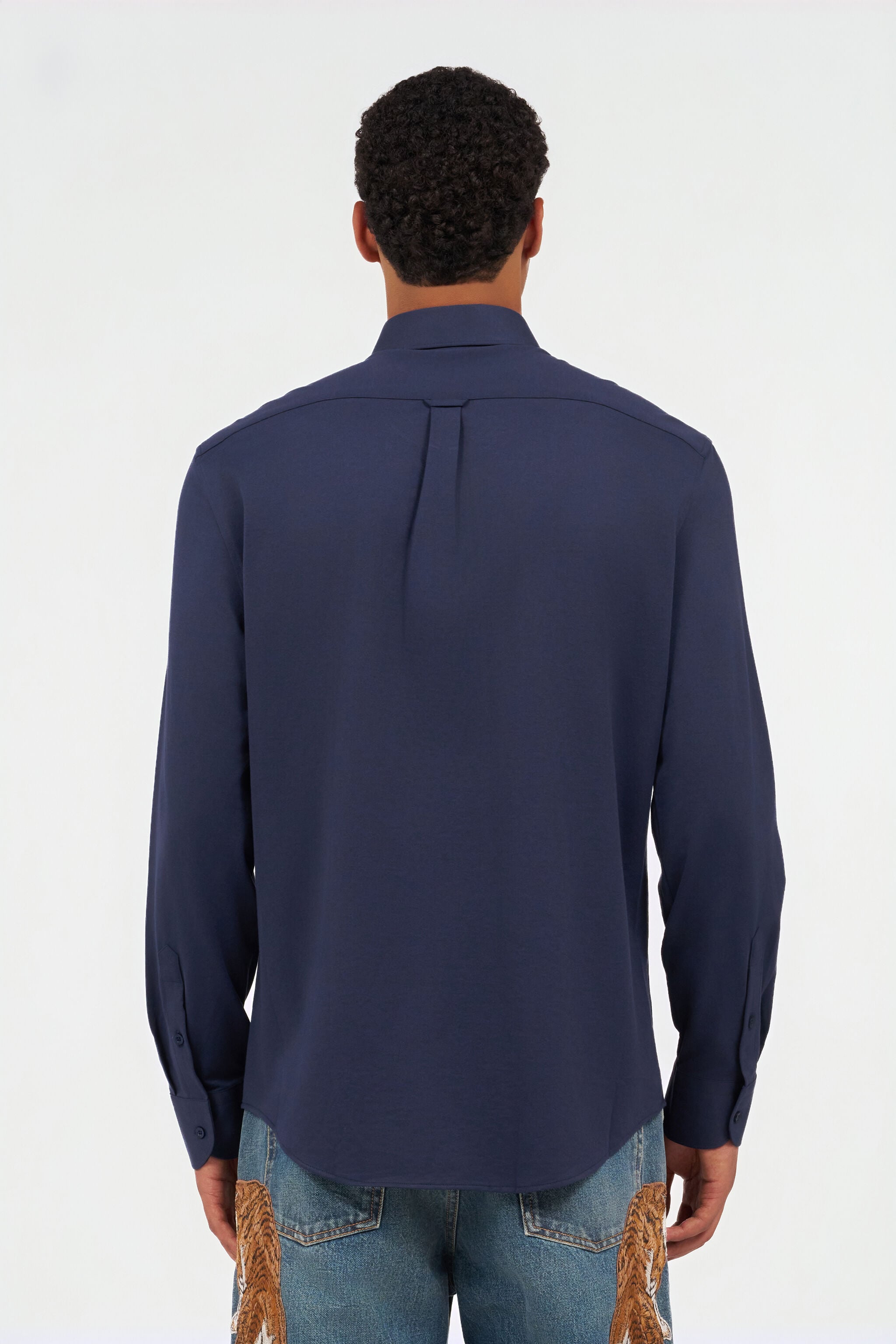 RC Navy Blue Shirt With Monogram RC RC Navy Blue Shirt With Monogram RC NAVY QOT70H-CE007