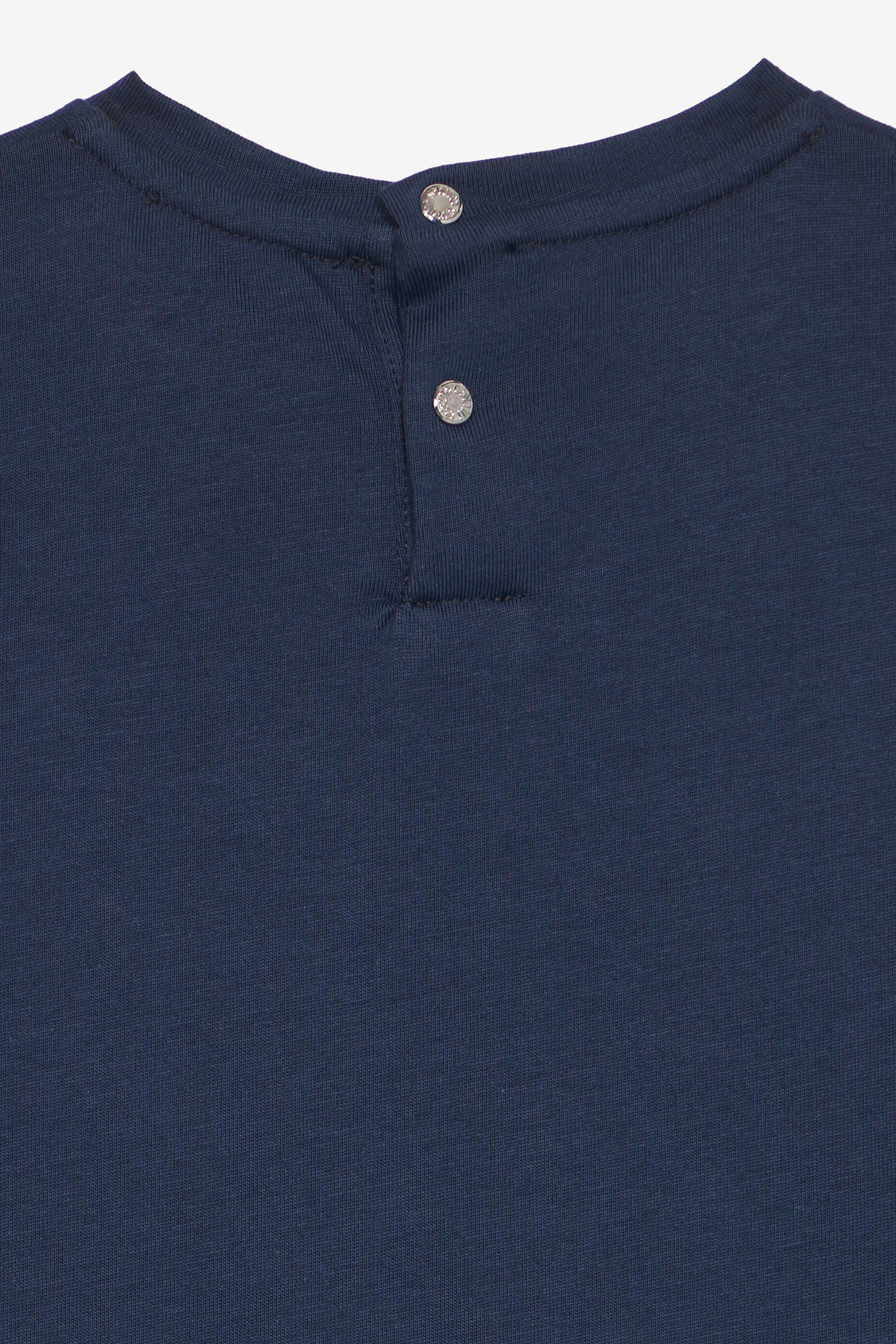 JU T-Shirt En Coton Doux Avec Écusson JU T-Shirt En Coton Doux Avec Écusson Bleu foncé UJT622-JD001