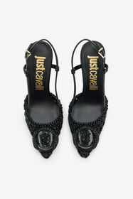 JC Slingback Heels with braided design BLACK WFS070-WF308