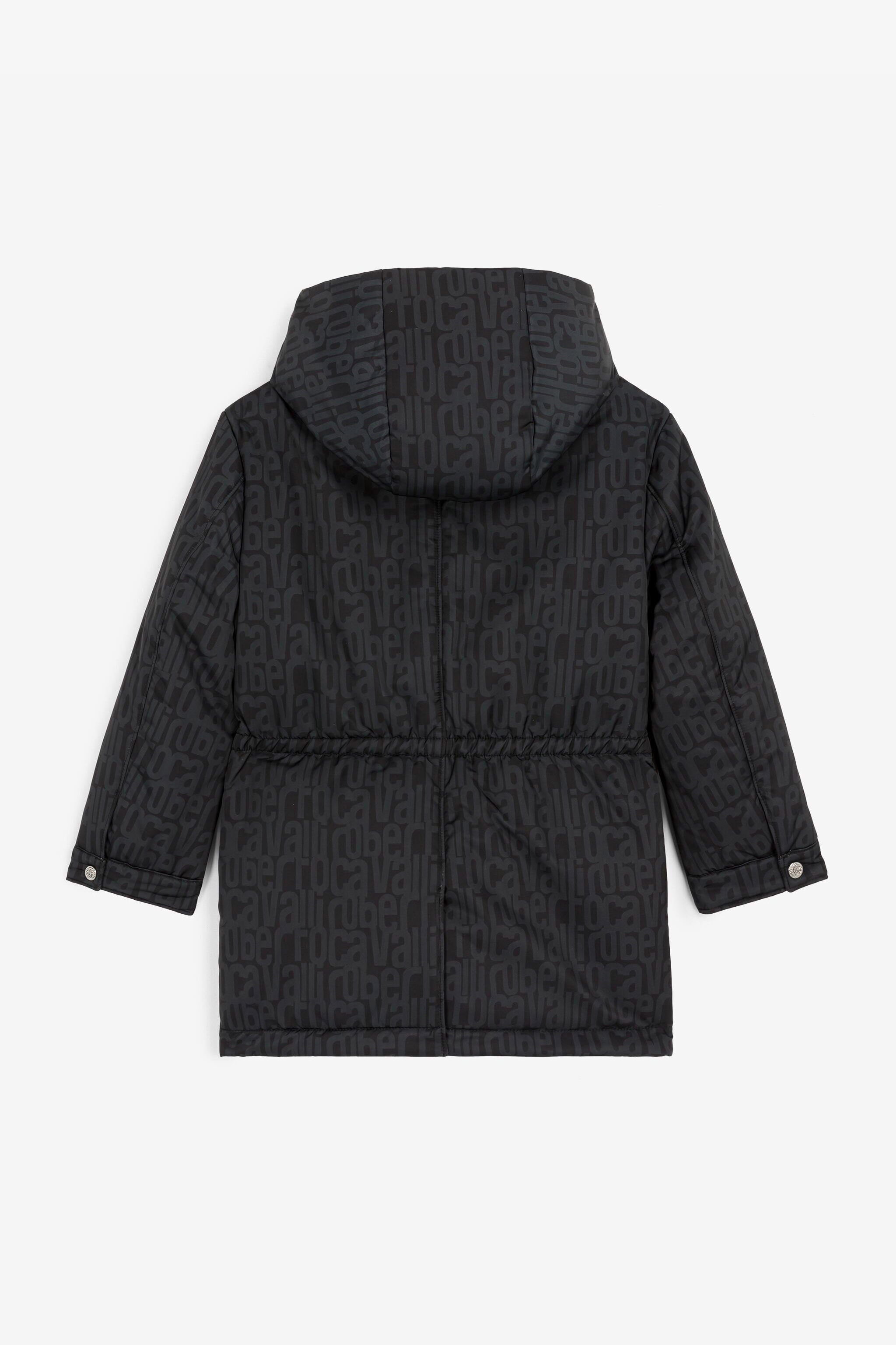 JU Logo-Print Hooded Coat JU Logo-Print Hooded Coat Black RJT40J-5RH95