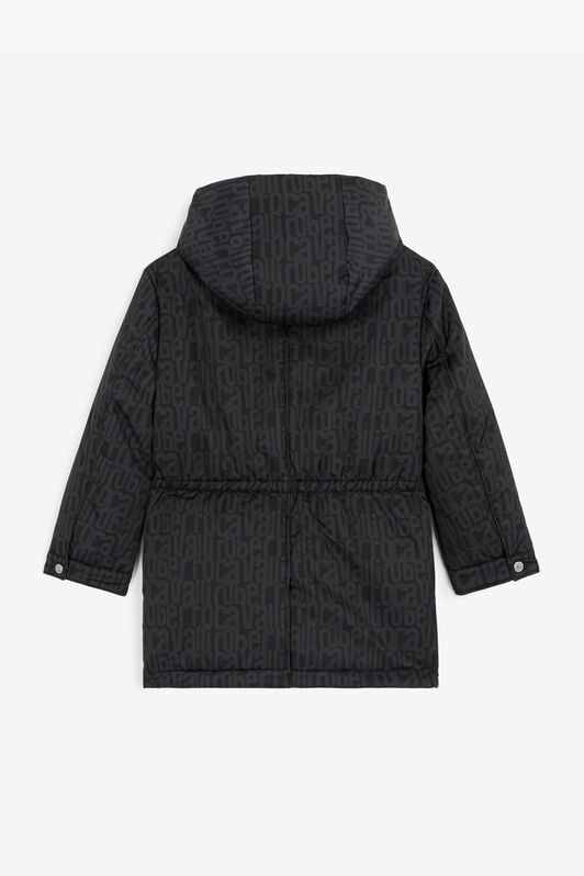 JU Logo-Print Hooded Coat JU Logo-Print Hooded Coat Black RJT40J-5RH95