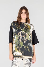 RC T-Shirt With Mirror Snake Monogram And Jungle Print Dark green UKT607-4QN80