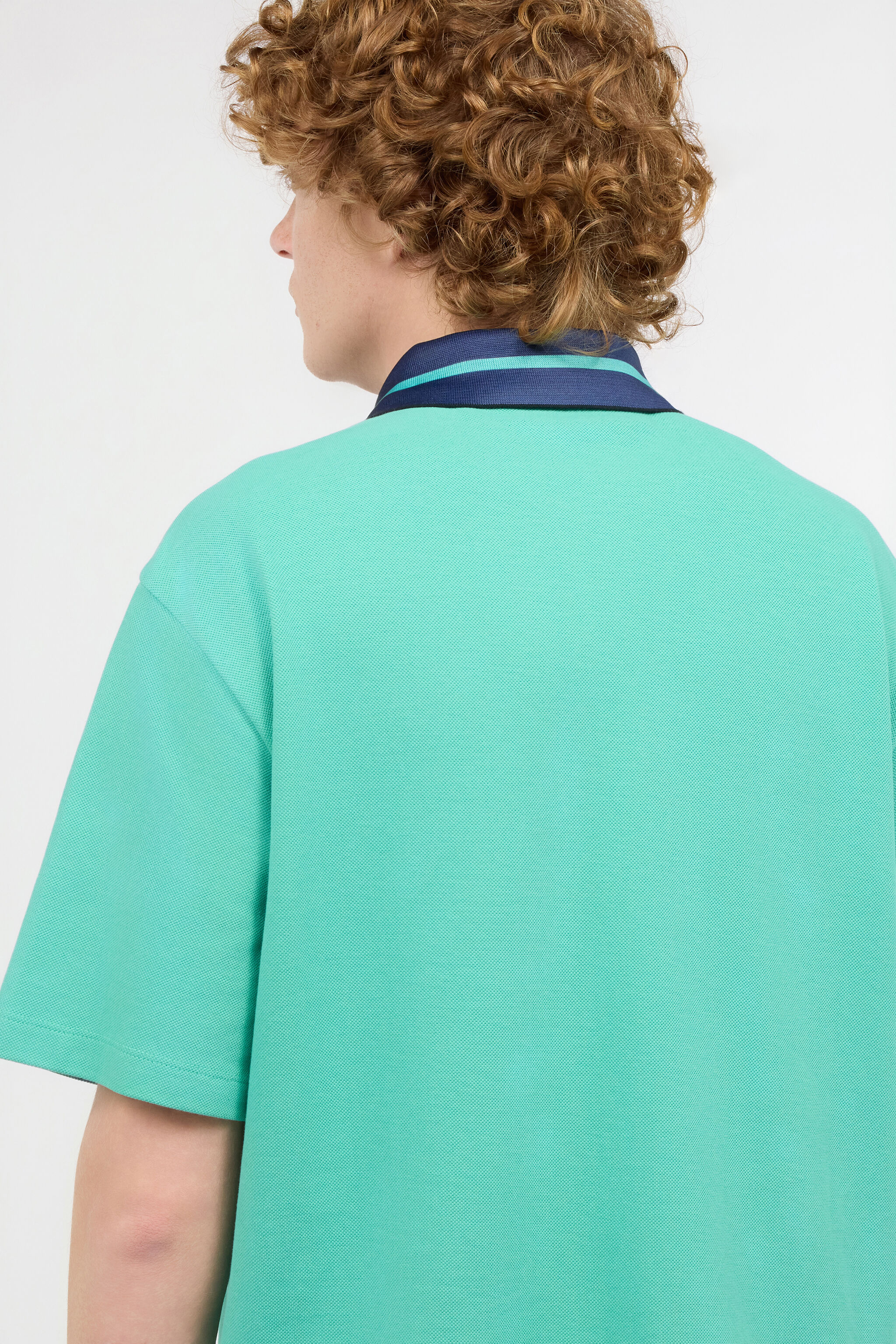 JC Polo Shirt With Contrasting Collar And Lettering JC Polo Shirt With Contrasting Collar And Lettering Light blue UFT026-UF046