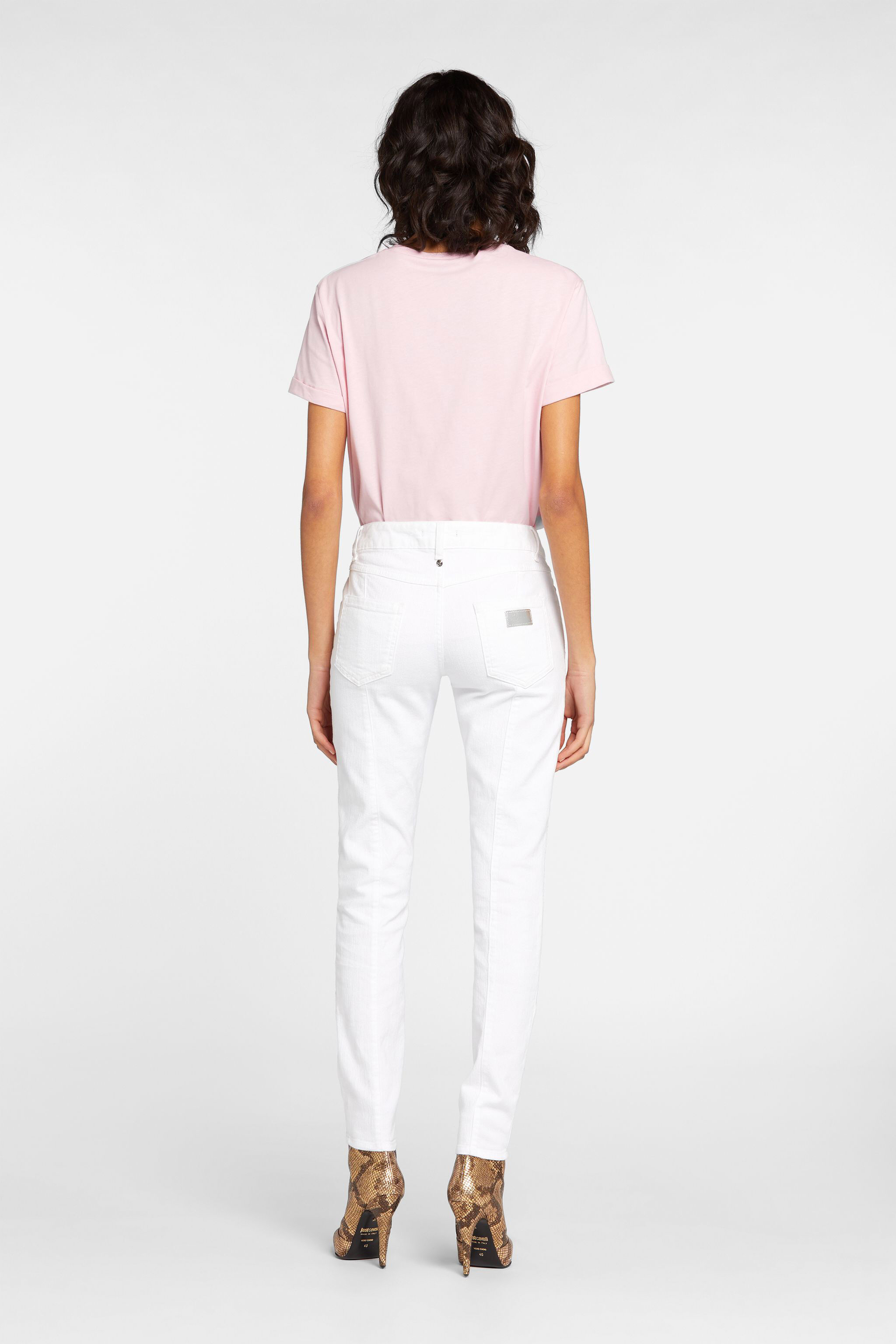 JC Just Cavalli Panelled Straight-Leg Jeans White GKLSCX-ISEER