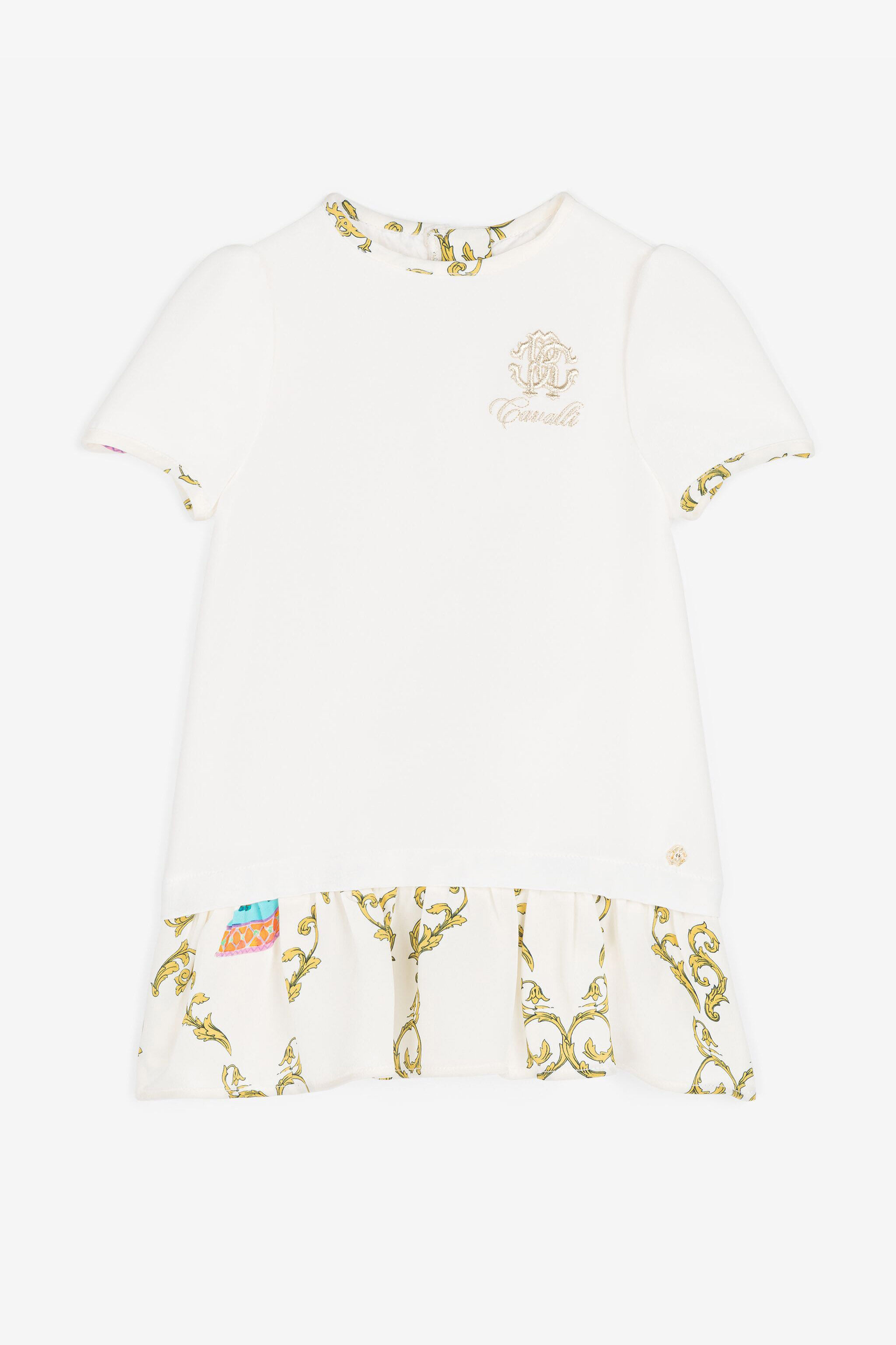 JU RC Monogram-Embroidered Silk Dress JU RC Monogram-Embroidered Silk Dress White RJT111-FL002
