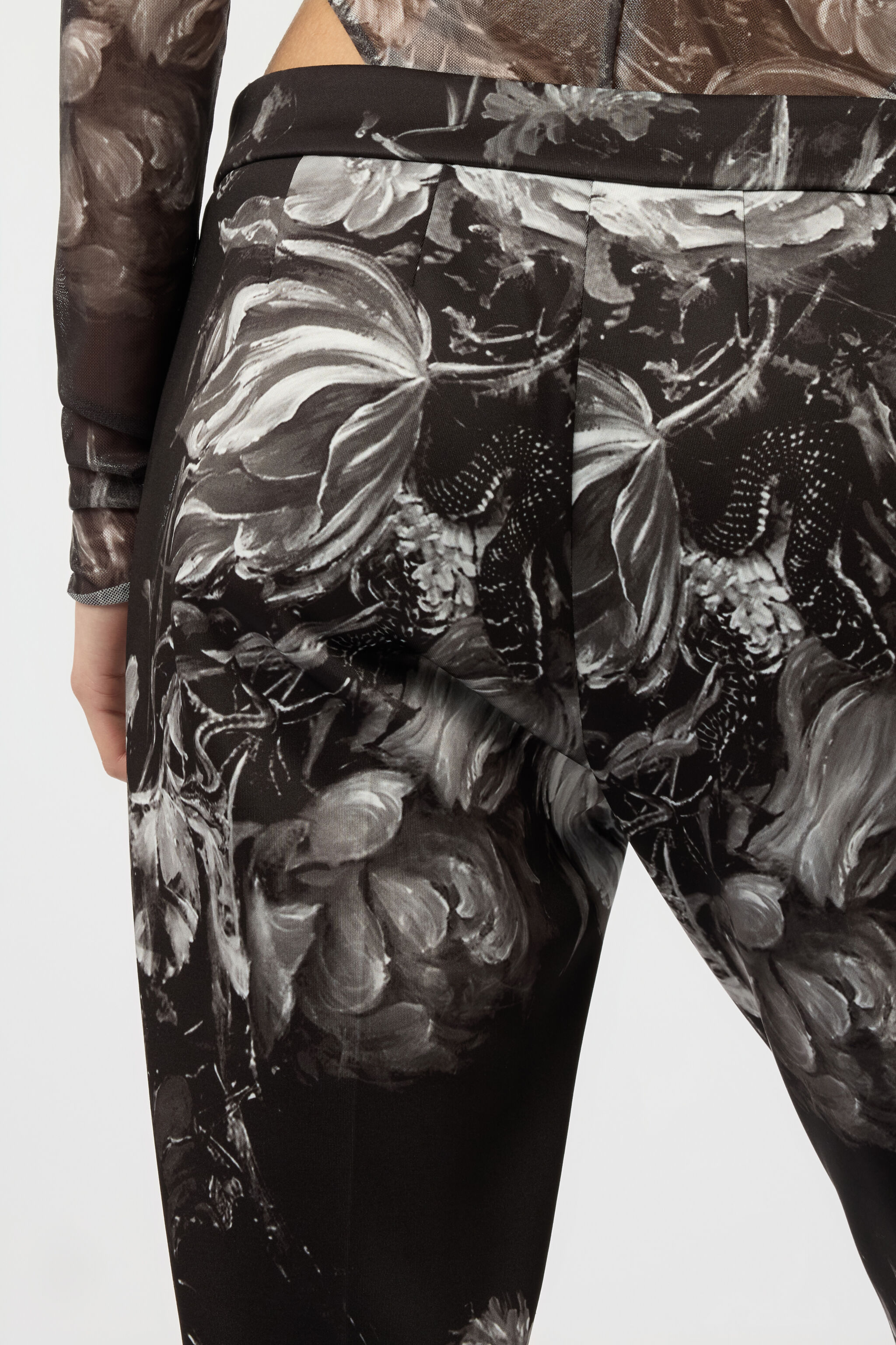 RC Fiammingo Flowers Print Trousers BLACK/GREY XWT208-NVT77