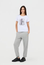 RC Weißes T-Shirt mit Leoparden-Grafik WHITE TOT60B-JD003