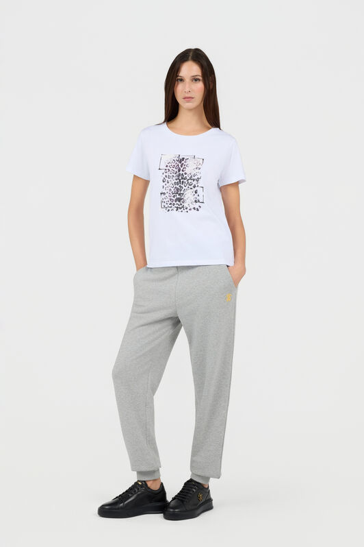 RC Weißes T-Shirt mit Leoparden-Grafik RC Weißes T-Shirt mit Leoparden-Grafik WHITE TOT60B-JD003