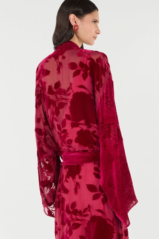 RC Robe With Rose And Python Pattern RC Robe With Rose And Python Pattern Red UKT502-VNN56