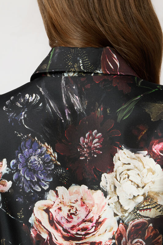 RC Camisa De Seda Con Estampado Fiammingo Flowers RC Camisa De Seda Con Estampado Fiammingo Flowers BLACK/PINK XWT704-OZT77