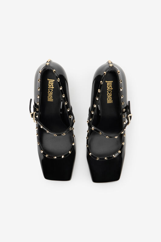JC Patent Leather Mary Jane Pumps With Studs JC Patent Leather Mary Jane Pumps With Studs BLACK VFS109-VF637