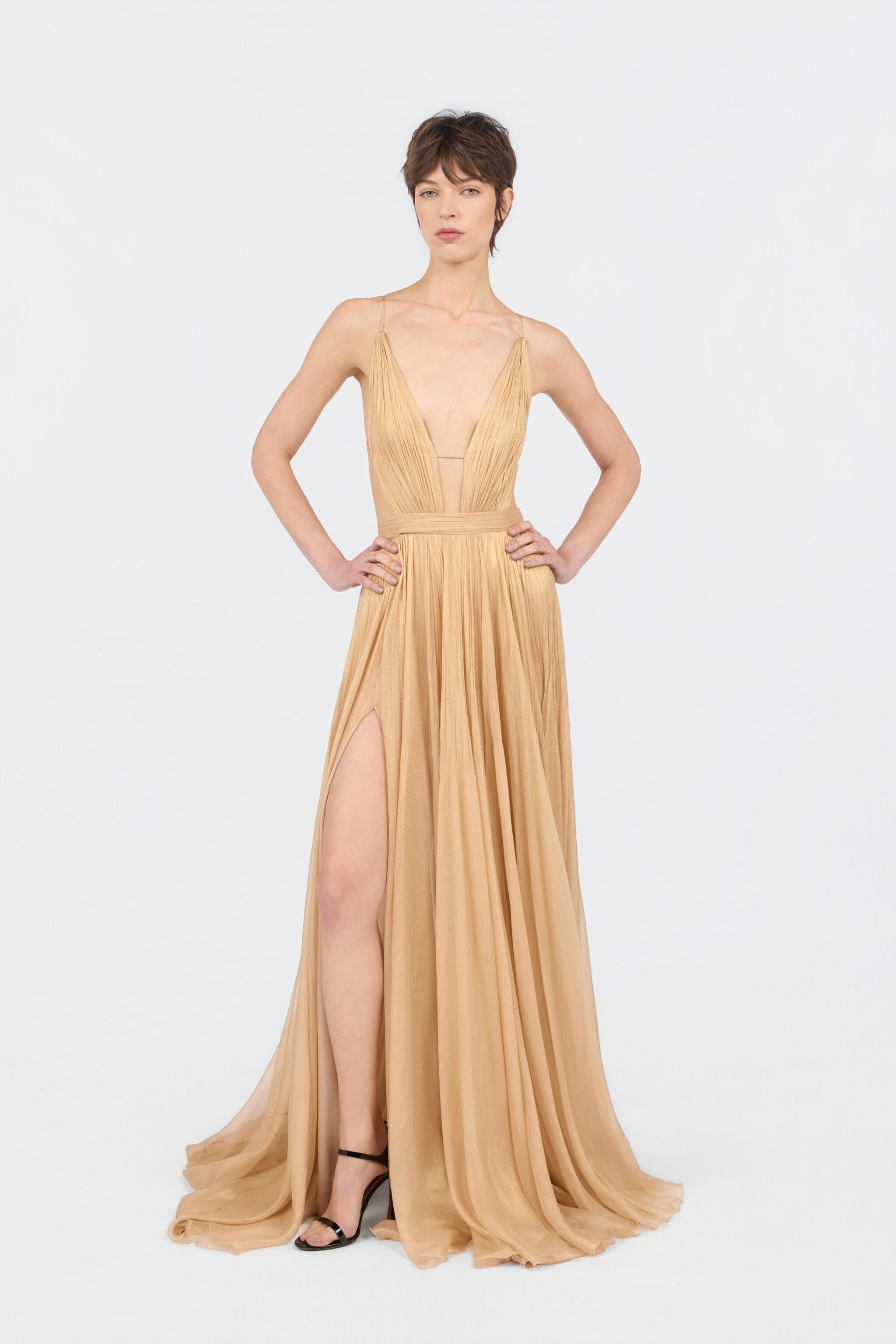 RC Abito Maxi In Seta Oro RC Abito Maxi In Seta Oro PINK GOLD WWT108-XV012