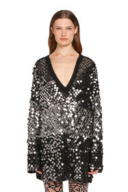RC Maglia con paillettes metallizzate Nero/Argento IWM642-MR003