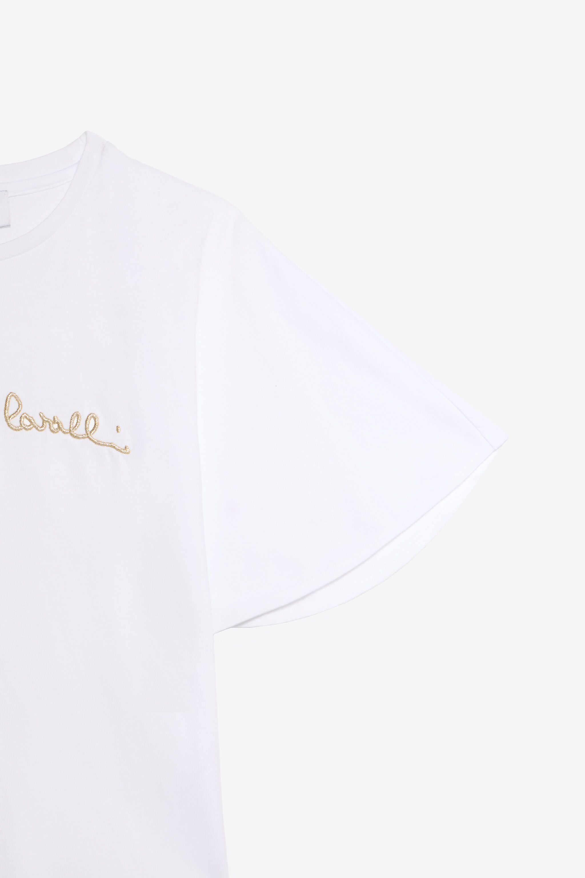 JU White T-Shirt With Embroidered Signature JU White T-Shirt With Embroidered Signature OPTICAL WHITE VJT62A-JD001