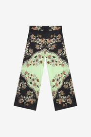 JU Weite Hose mit Kimono-Print GREEN/BLACK XJT22P-7HT67