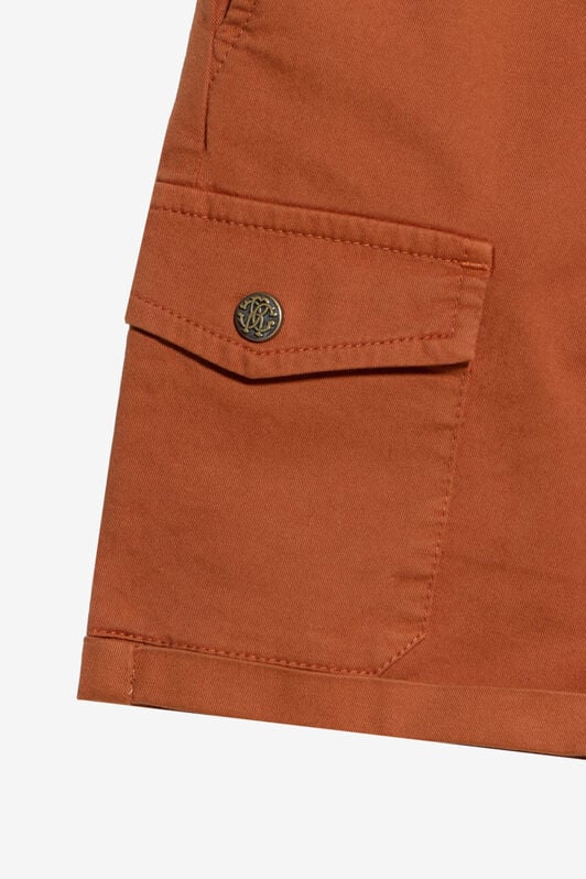JU Bermuda En Coton Couleur Rouille JU Bermuda En Coton Couleur Rouille ORANGE RUST WJT231-CE035