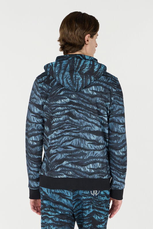RC Hoodie with Tiger Skin Print BLUE OOT69B-5OO65