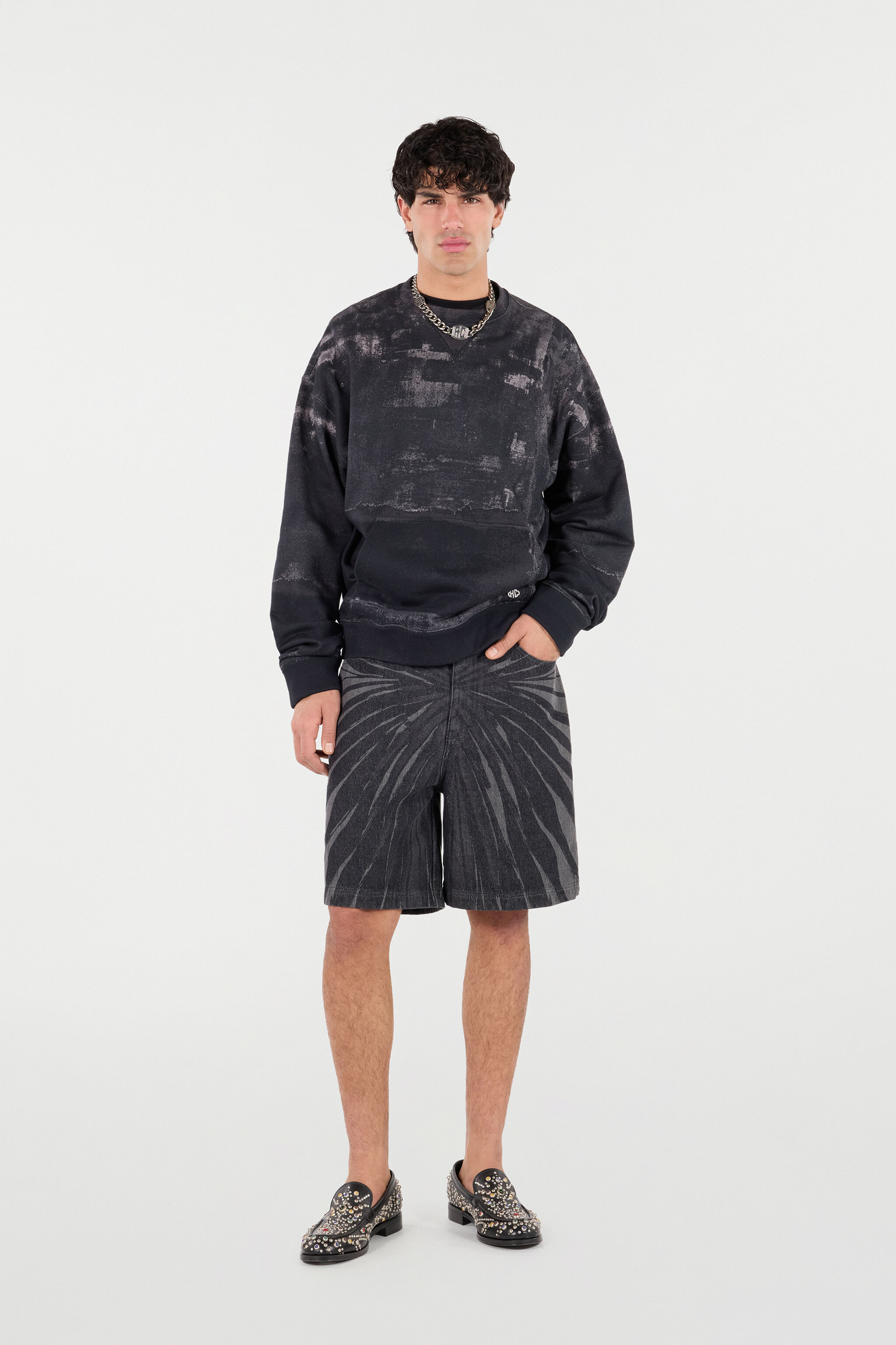 RC Used Gradient-Effect Sweatshirt RC Used Gradient-Effect Sweatshirt Black VNT68B-FOP69